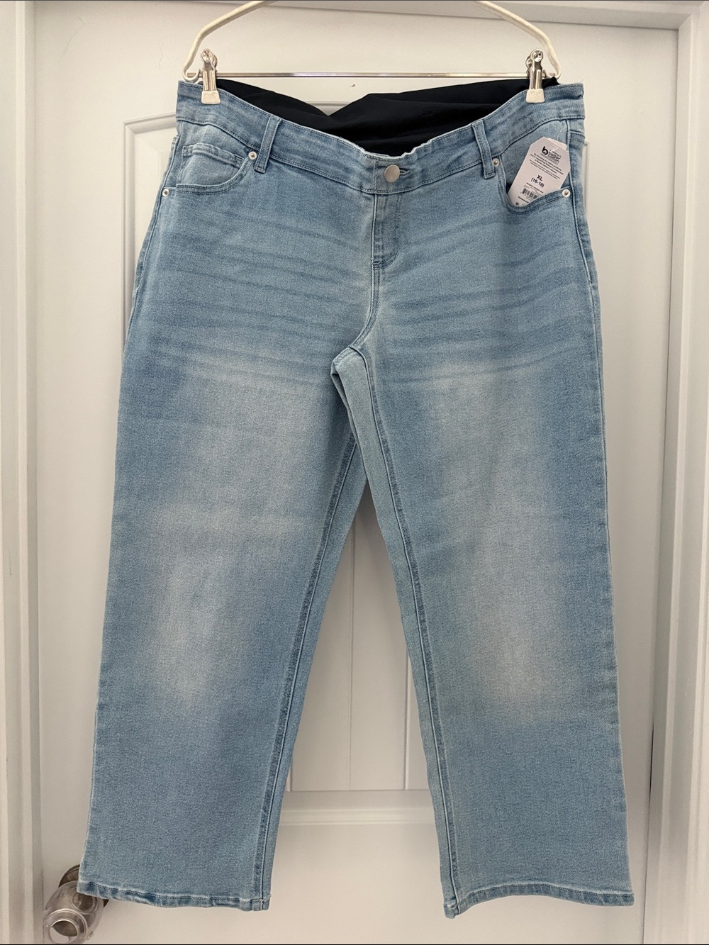 Light Blue Maternity Jeans with belly coverage